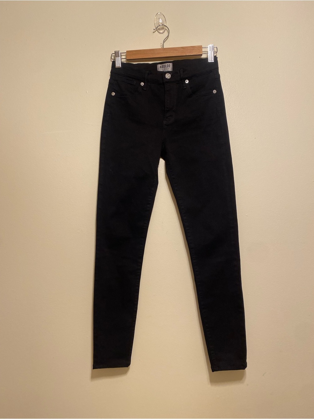 Agolde FILTER FREE Black High-Rise Skinny Jeans. Size 25